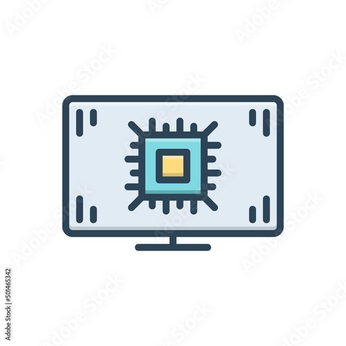 Color illustration icon for bios