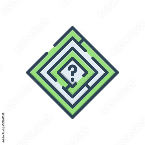 Color illustration icon for difficult