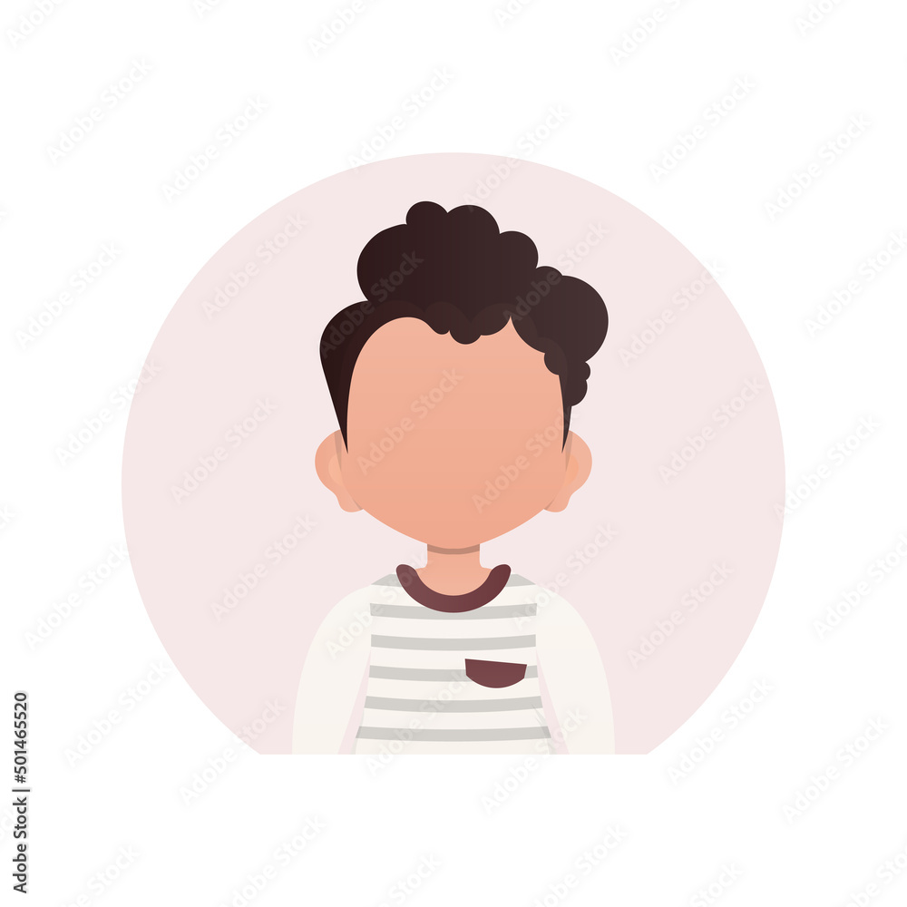 Avatar of a cute preschool boy. isolated. Vector illustration in cartoon style. Avatar of a cute preschool boy. isolated. Vector illustration in cartoon style.