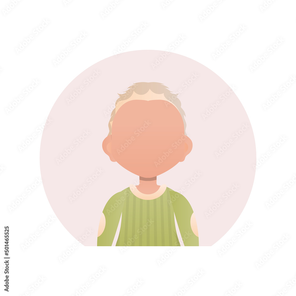 Avatar of a cute preschool boy. isolated. Cartoon style. Vector illustration.