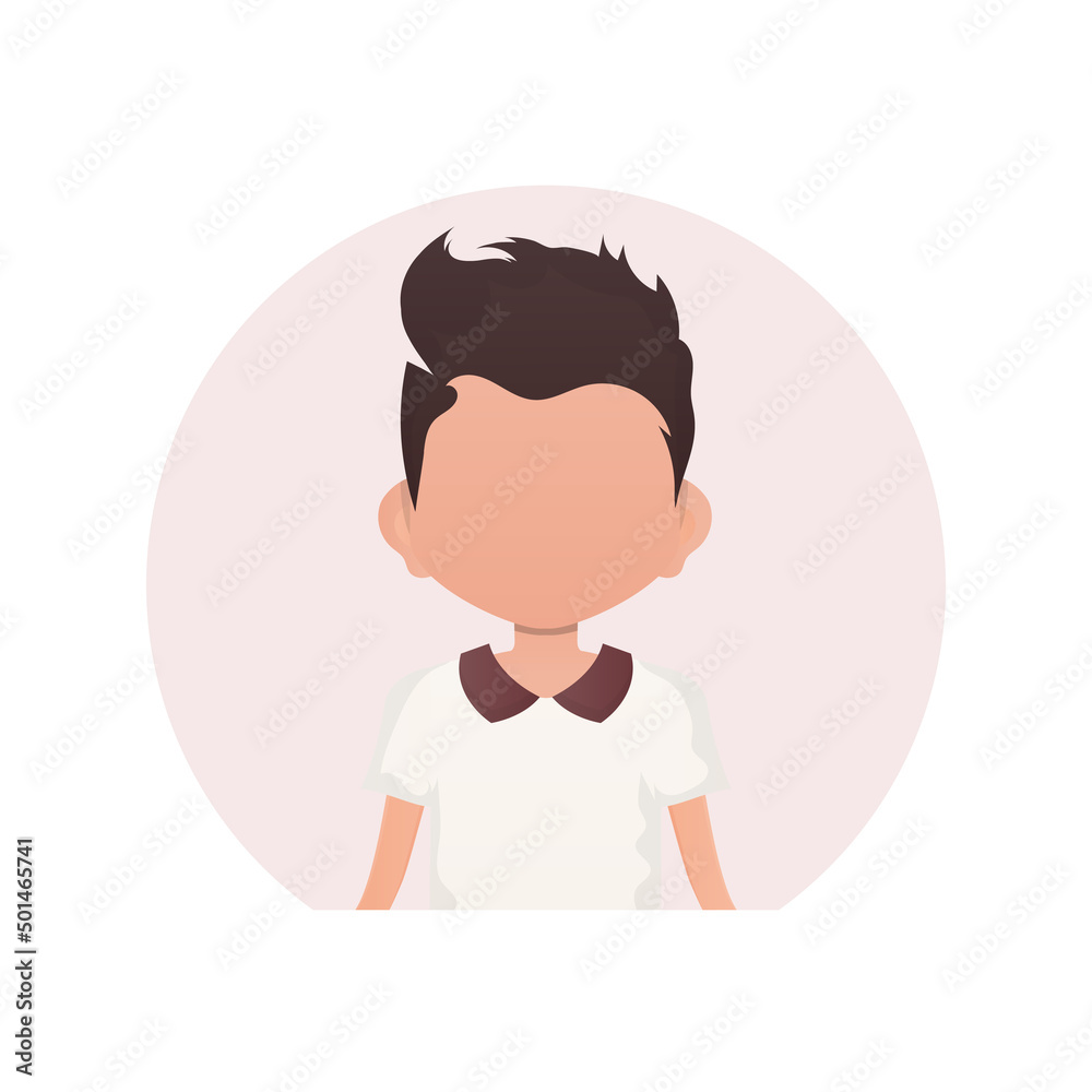 Portrait of a cute little boy. isolated on white background. Cartoon style. Vector illustration. Portrait of a cute little boy. isolated on white background. Cartoon style. Vector illustration.