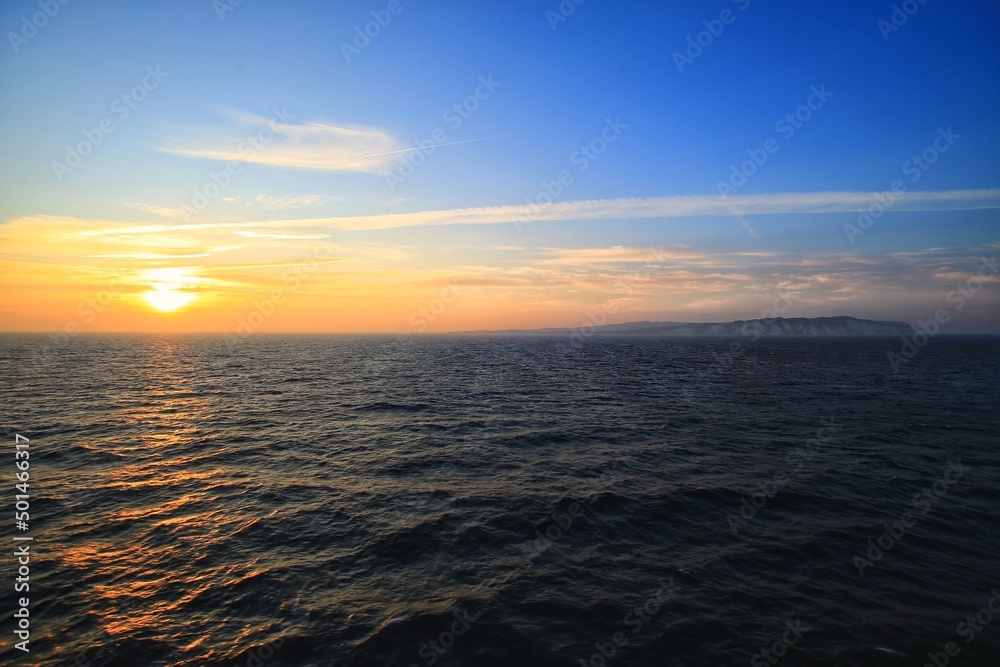 Sunset over danish coast and Baltic Sea
