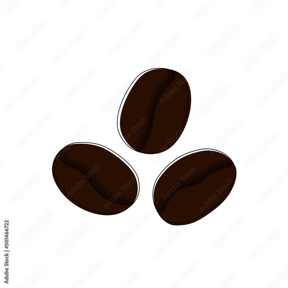 Vector illustration of hand drawn coffee beans isolated on a white background. Vector illustration of hand drawn coffee beans isolated on a white background.
