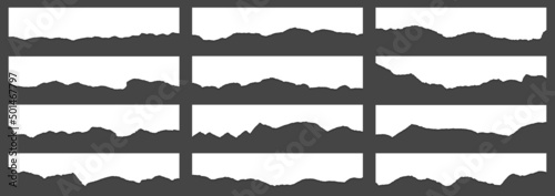 Torn edges of paper, craft design elements vector collection. Ripped edges paper borders