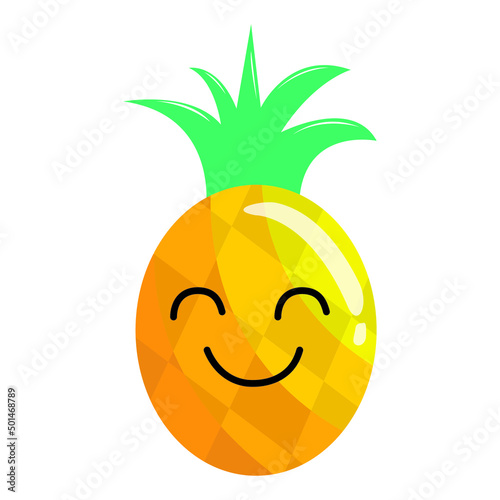 Cute pineapple character vector illustration design
