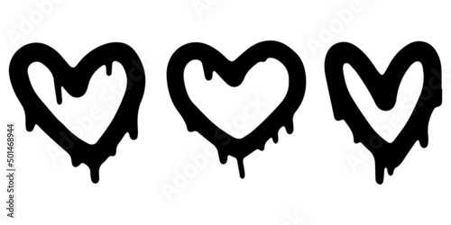 Doodle Hearts  hand drawn love hearts. Vector illustration.