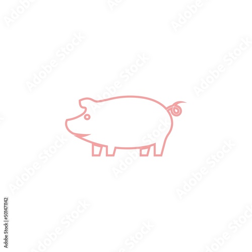pig logo design icon vector