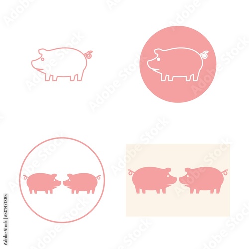 pig logo design icon vector