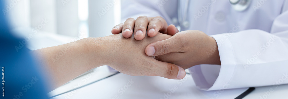 Female doctors use blood pressure monitors and stethoscope to measure pulse Diagnose the patient's disease in a modern hospital medical laboratory, Medical treatment and health care concept. Female doctors use blood pressure monitors and stethoscope to measure pulse Diagnose the patient's disease in a modern hospital medical laboratory, Medical treatment and health care concept.