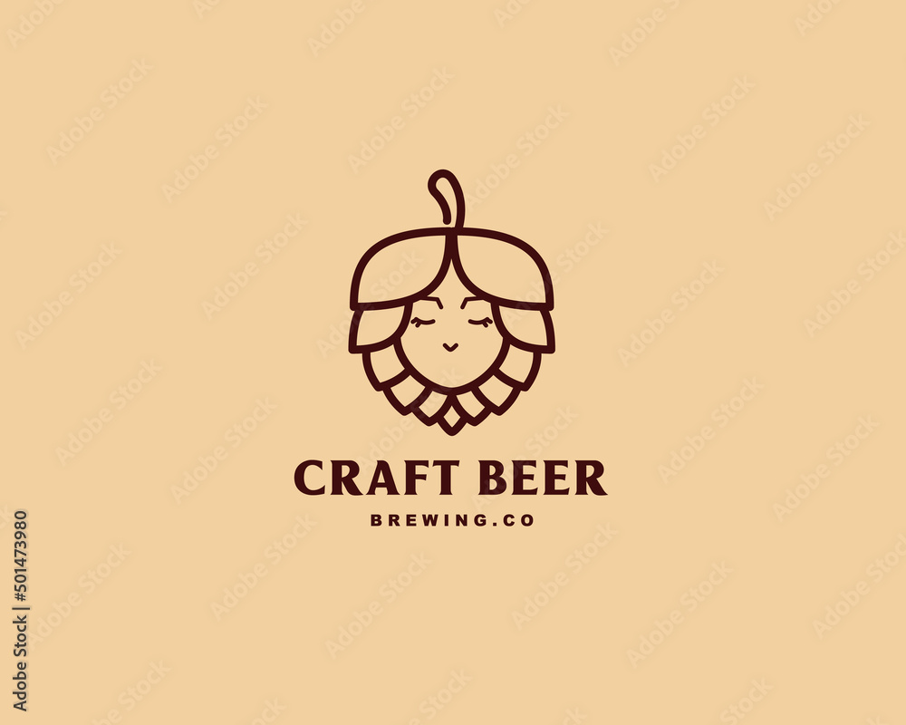 Girl and Hops Craft Beer brewring logo Girl and Hops Craft Beer brewring logo