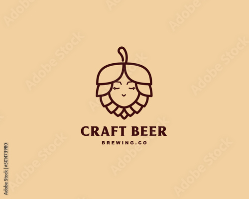 Girl and Hops Craft Beer brewring logo