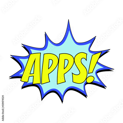 Apps comic burst vector sign