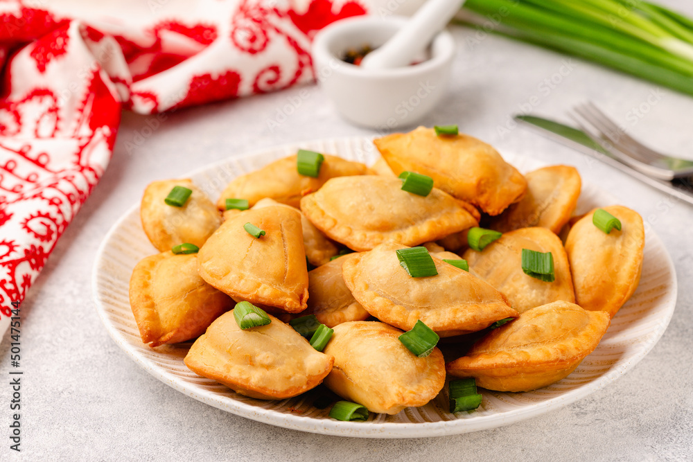 Dumplings, filled with mashed potatoes. Dumplings, filled with mashed potatoes.