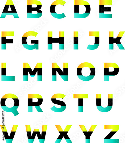This is a colorful gradient alphabet. You can use the alphabet anywhere you want.