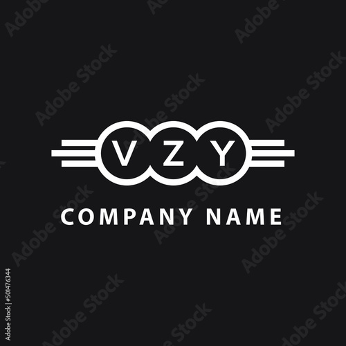 Fototapeta Naklejka Na Ścianę i Meble -  VZY letter logo design on black background. VZY   creative initials letter logo concept. VZY letter design.
