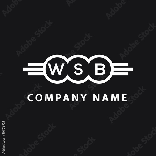 WSB letter logo design on black background. WSB  creative initials letter logo concept. WSB letter design.
 photo