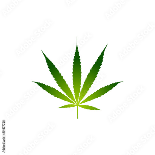 Cannabis or marijuana leaf logo a herbal plant for medical treatment vector illustration