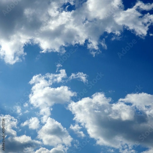 Photography white clouds float across the blue sky