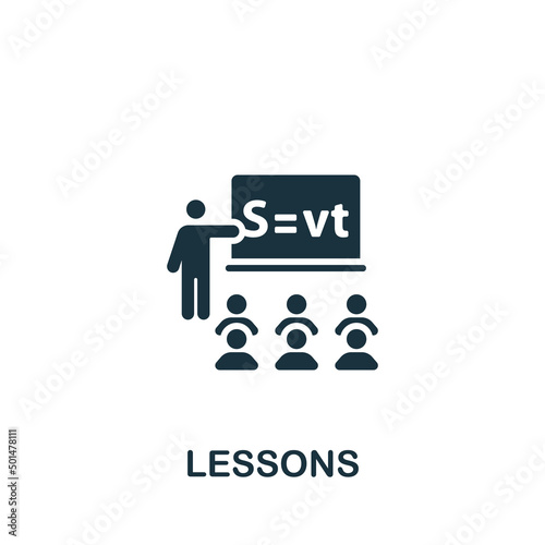 Lessons icon. Monochrome simple Business Training icon for templates, web design and infographics © Mariia