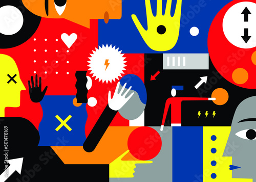 thinking,psychology - abstract vector illustration