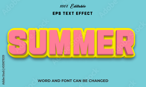 Summer Editable 3d text Effect Style,