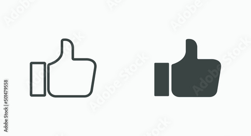 thumb up, like, hand, ok, fist, finger icon vector symbol isolated set