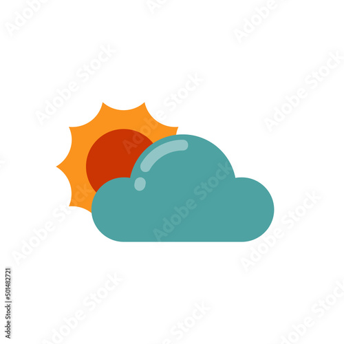 Cloudy , Autumn flat icon.