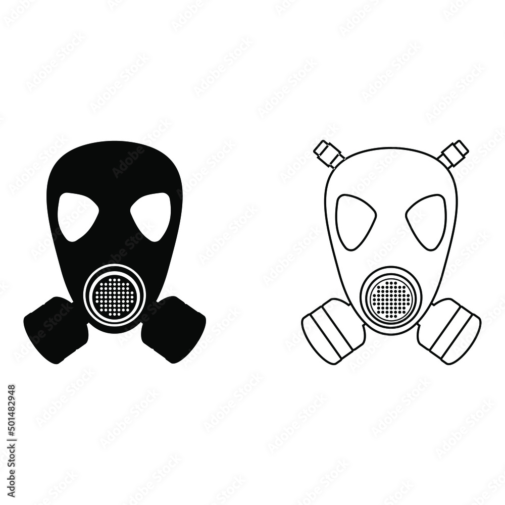 Mask vector icon set. chemical attack illustration sign collection. army symbol. danger logo. Mask vector icon set. chemical attack illustration sign collection. army symbol. danger logo.