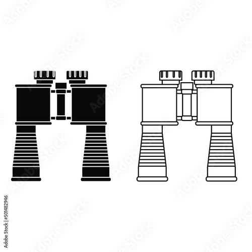 Binoculars vector icon set. intelligence service illustration sign collection. ammunition symbol or logo.