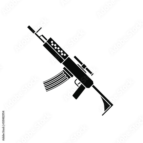 Machine ector icon set. weapon illustration sign collection. army symbol. infantry logo. war mark.