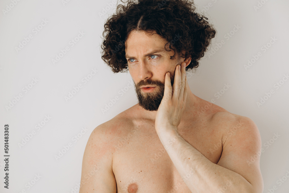 Portrait of handsome young man with curly hair Portrait of handsome young man with curly hair