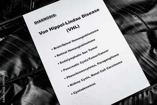 Von Hippel-Lindau (VHL) list with tumour types photo