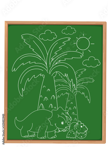 A board with a doodle sketch design on white background