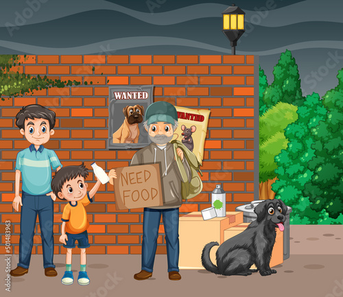 Homeless people in the city