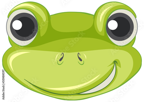 Cartoon face of green frog