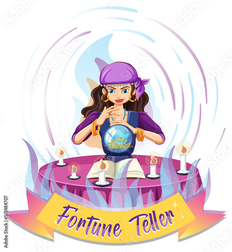 Fortune teller with crystal ball
