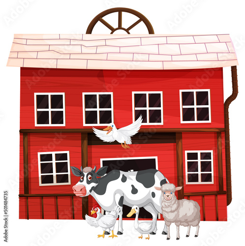 Farming theme with many animals