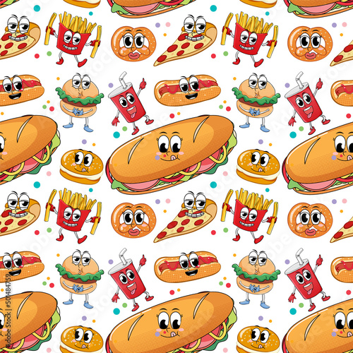 Seamless background with food theme