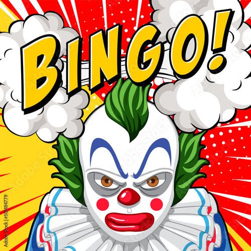 Abbreviation and facial expression retro comic banner design