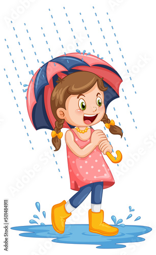 Cute girl holding an umbrella