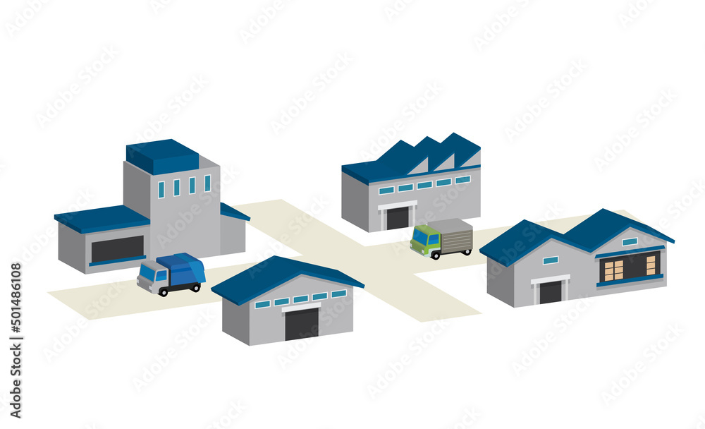 Fototapeta premium 工場 3d イラスト