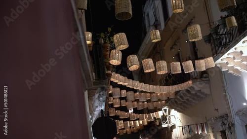 Particular light design decorations in Guanajuato, Mexico photo