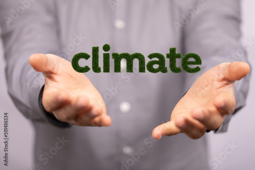 climate word modern in green