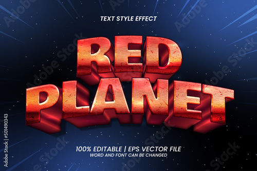 Red Planet Text Effect Editable 3D Style