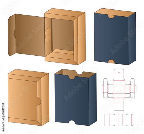 Box packaging die cut template design. 3d mock-up