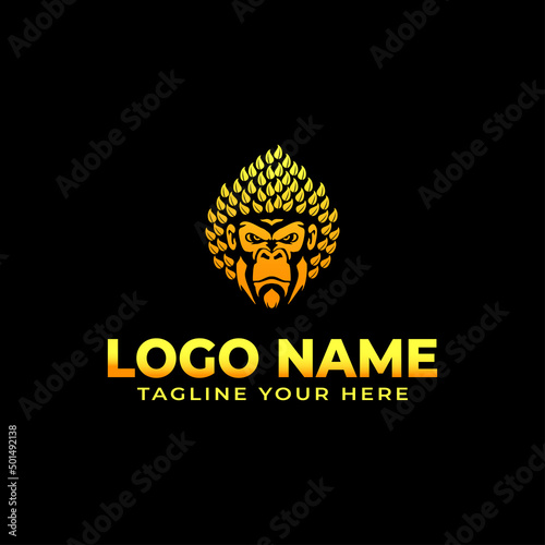 Kingkong  face logo design vector