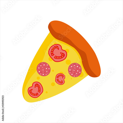 Vector pepperoni pizza slice