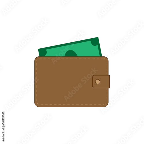 Leather wallet and dollars
