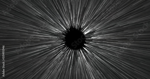Fototapeta Naklejka Na Ścianę i Meble -  Abstract design of Star jumping from a space ship - light speed traveling