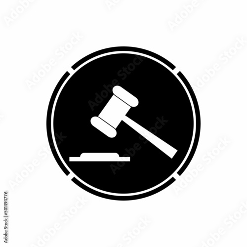 Hammer of a judge icon vector